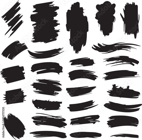 Black brush strock set 