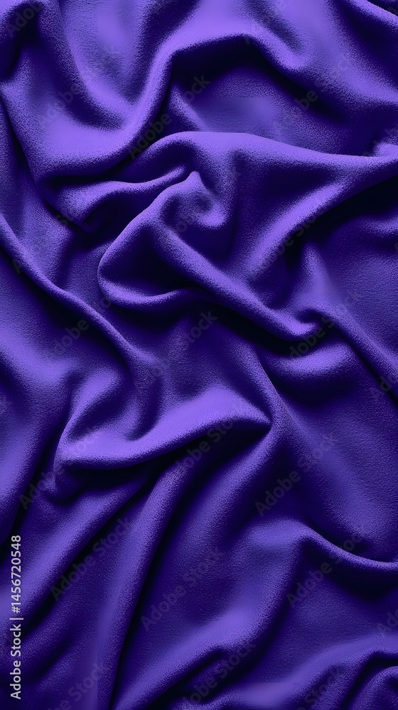 Fototapeta premium Draped Purple Fabric Texture Background Soft Fleece Material
