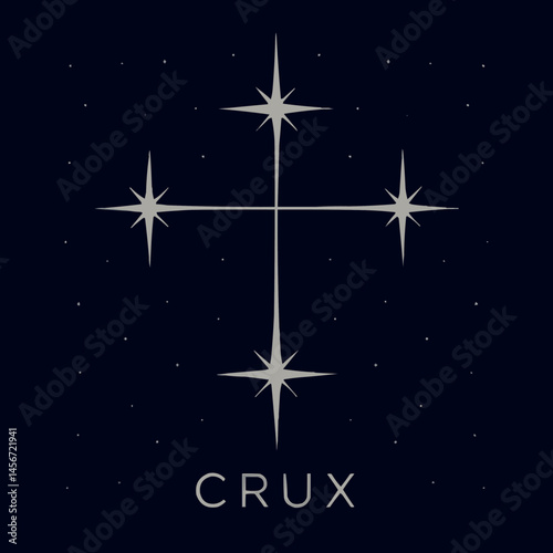 Crux Constellation Icon Night Sky Star Design Astronomy Art