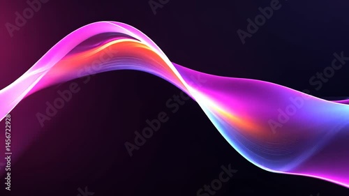 Abstract luminous wave motion background with vibrant gradient of colors animation