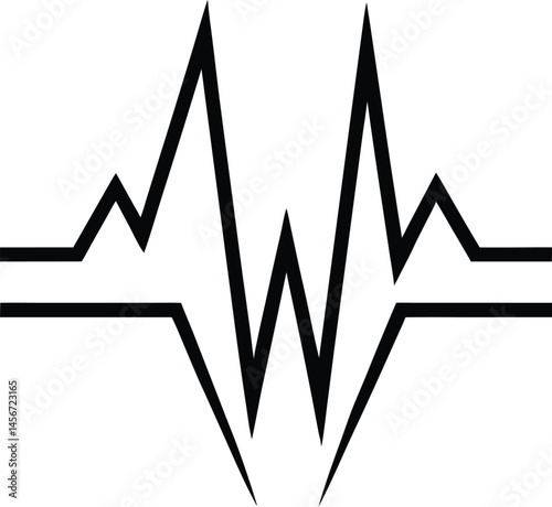 Heartbeat silhouette, Continuous line representing a heartbeat outline vector, vector illustration 