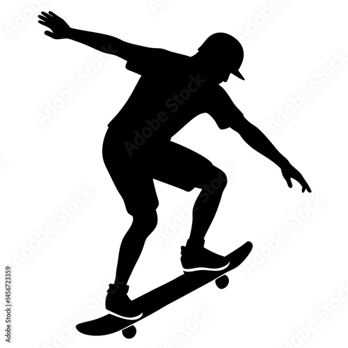 Skate Icon vector silhouette illustration isolated on white background
