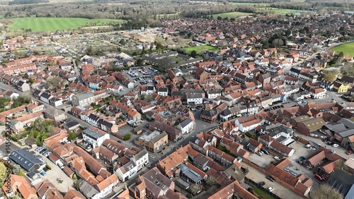 Holt ,town centre  North Norfolk UK drone,aerial