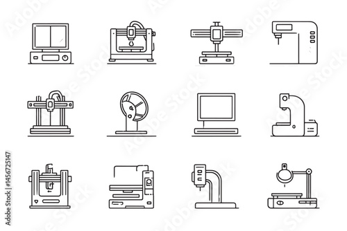 3D Printer Minimalist Line Drawing