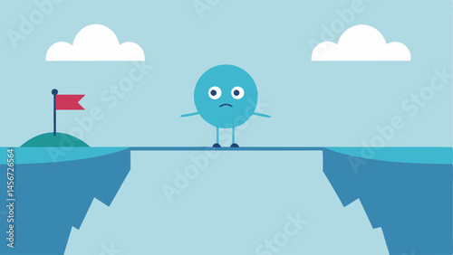 Crossing the Bridge A character on one side of a chasm labeled Negativity crossing a bridge made of positive affirmations to reach Clarity.
