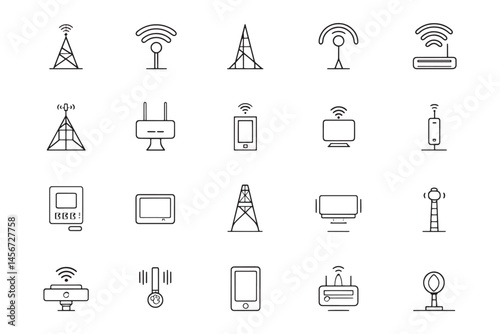 Minimalist Line Art Access Point Icon