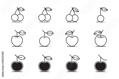 Ultra Minimal Acerola Fruit Illustration