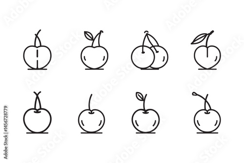 Simple Line Drawing Acerola Fruit Icon