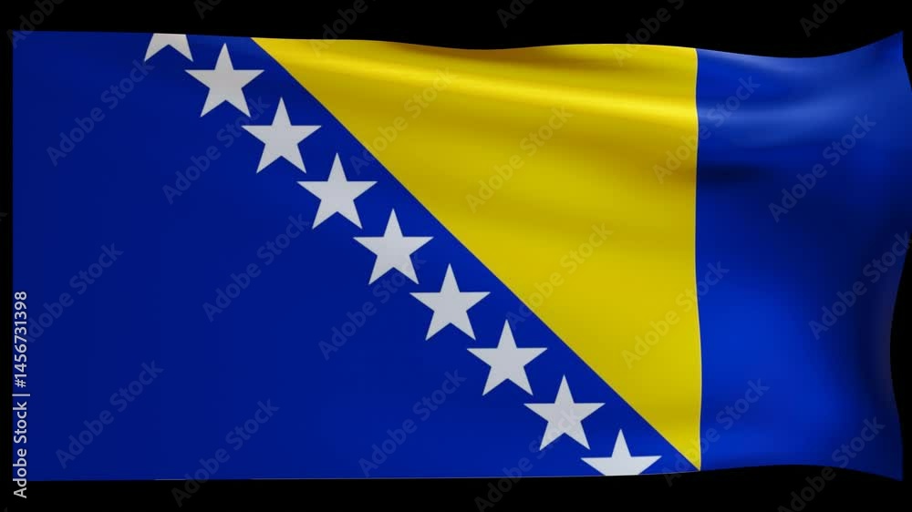 flag of bosnia and herzegovina waving in wind