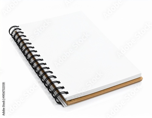 Obraz na płótnie Spiral-bound notebook with blank, white pages, against a plain background w salonie