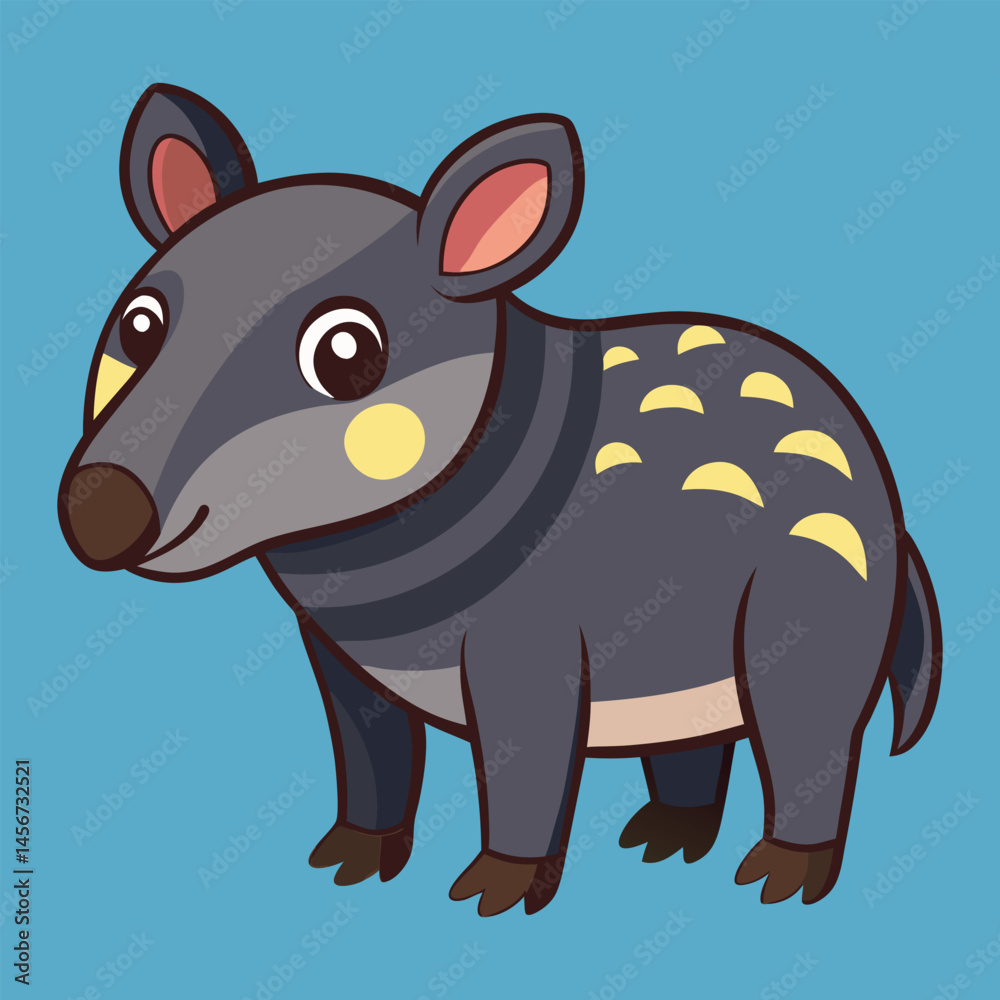 Naklejka premium Tapir cartoon vector art illustration.