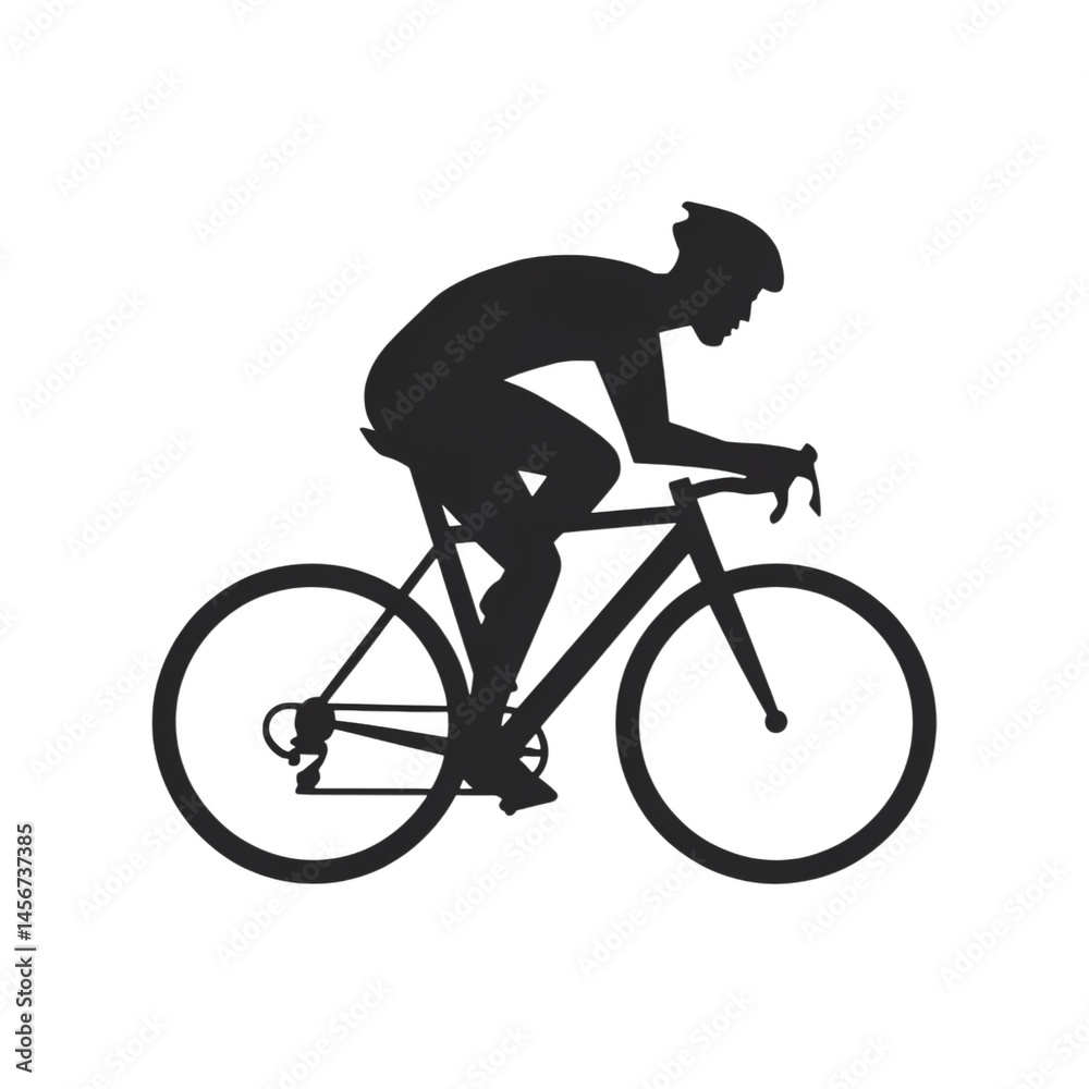 Obraz premium Cyclist Silhouette. Dynamic Motion and Speed