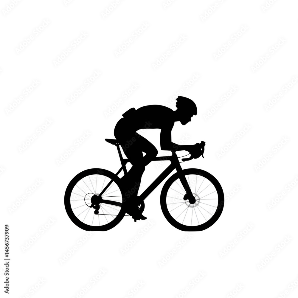 Obraz premium Cyclist Silhouette. Dynamic Motion and Speed