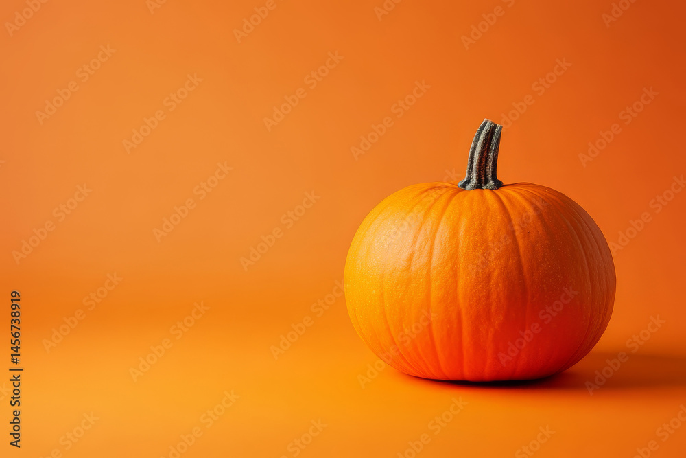 pumpkin on orange background with copy space pumpkin on orange background with copy space