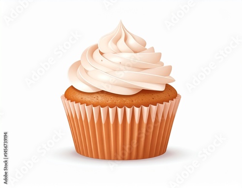 Obraz na płótnie A delicious cupcake with a swirled, creamy frosting and a paper liner, perfect for any sweet tooth craving w salonie
