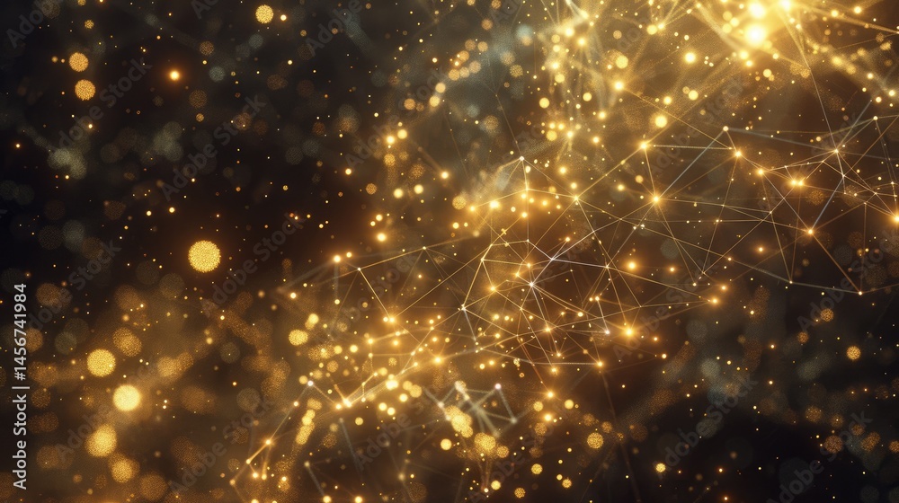 Obraz premium Discover a stunning abstract representation of ethereal nodes pulsating in a celestial expanse, creating a vibrant and dynamic visual of cosmic beauty and motion.