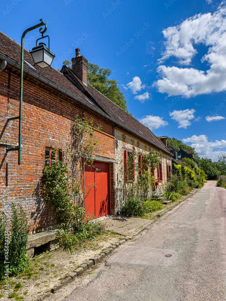 Antique building view in Gerberoy, France.