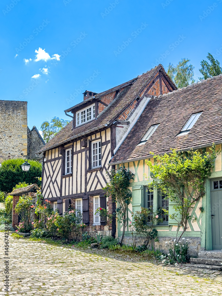 Street view of Gerberoy, France.