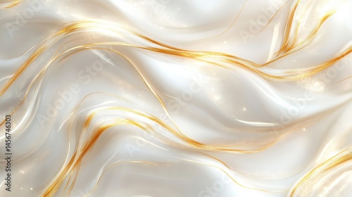 Soft flowing fabric with golden accents creates an elegant texture showcasing intricate design and light play