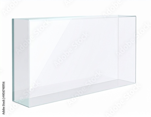 Obraz na płótnie Clear, rectangular glass tank for aquariums, showing clean lines, transparent panels, and sturdy construction w salonie
