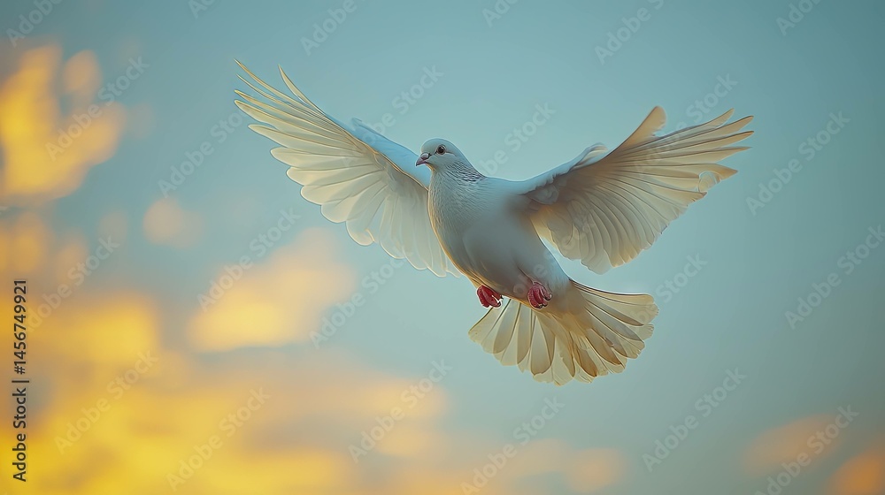 Obraz premium Bird in flight against soft background