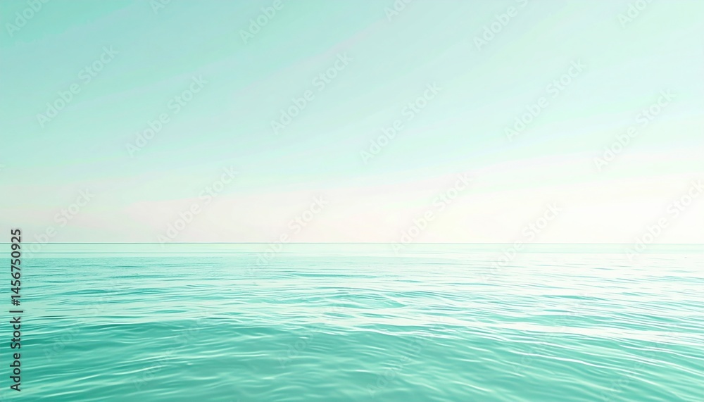Obraz premium Calm waves lapping at tranquil shoreline ocean view minimalist landscape serene environment panoramic perspective coastal relaxation