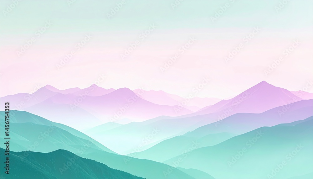 Obraz premium Serene mountain landscape nature exploration digital art tranquil environment aerial view scenic beauty