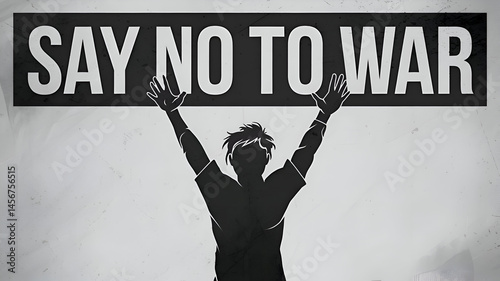 Anti-War Protest Slogan Sign Illustration 