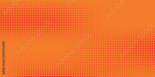 Dots halftone orange color pattern gradient texture with technology digital background. Dots pop art comics with summer background.
