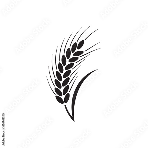 Wheat Ear Silhouette Vector Icon for Agriculture and Farming Design