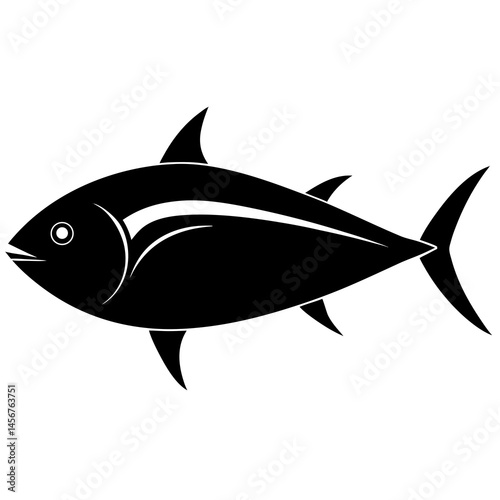 a tuna fish silhouette on a white background,