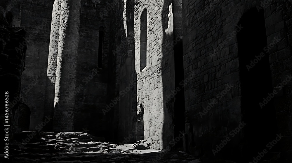 Fototapeta premium Ancient stone structure interior