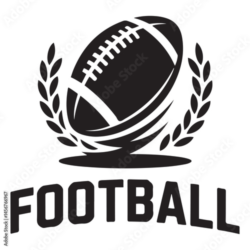Football icon emblem logo set Vector Black silhouettes. with white background