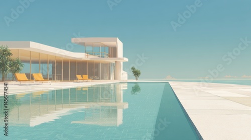 Modern house with pool and ocean view