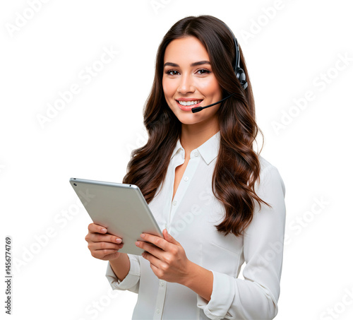 Customer Service Representative Using Tablet