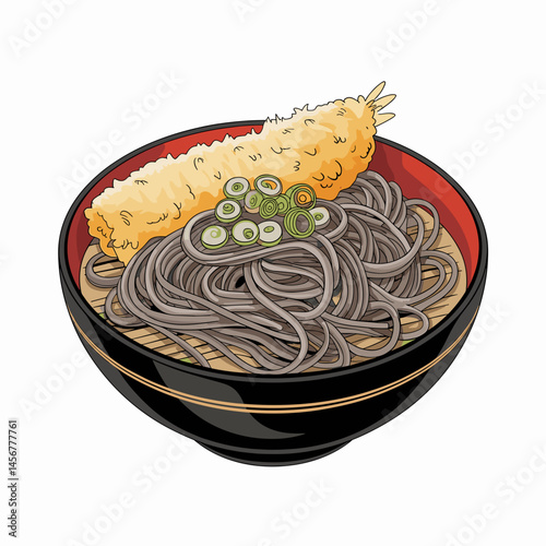 Hot Soba Noodles with Tempura and Narutomaki