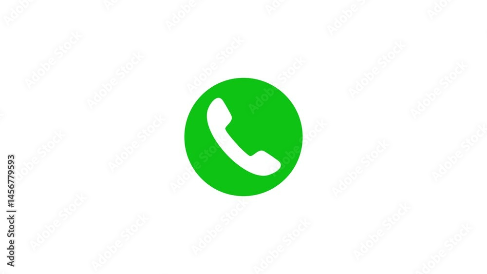 Call Mobile Receiver Icon Animation 4k Motion Graphics Video Footage.Call icon animation. Out going call icon with circle.