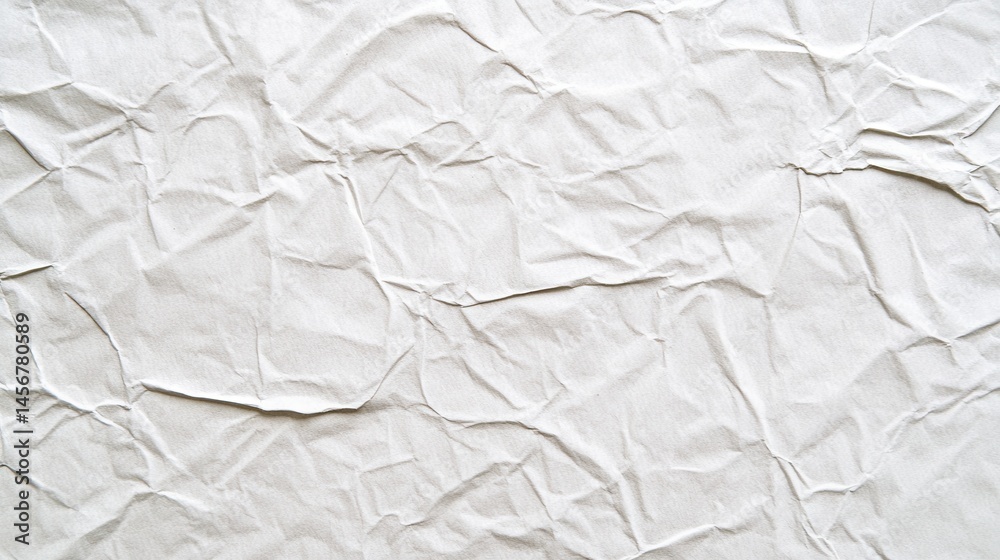 Fototapeta premium A close-up of crumpled white paper.