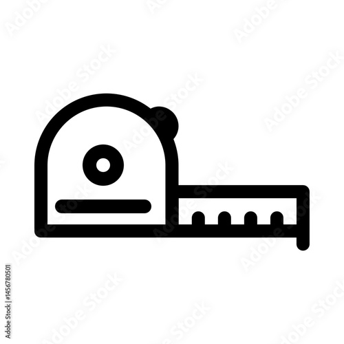 Retractable tape icon commonly used for measuring length