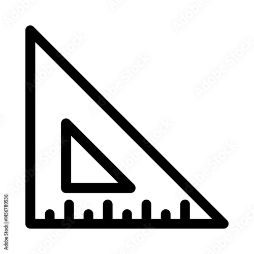 Icon of triangular ruler used for precise angle and length measurements