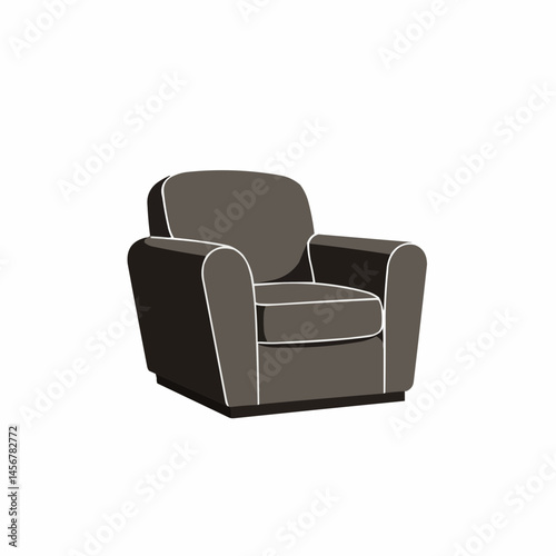Relax in this comfy chair. It features a neutral color palette. Enjoy the simple illustration