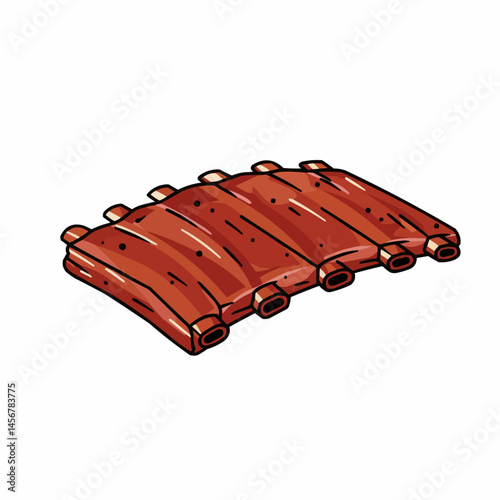 Succulent rack of ribs, savory and delicious, with tasty, meaty layers on the bone