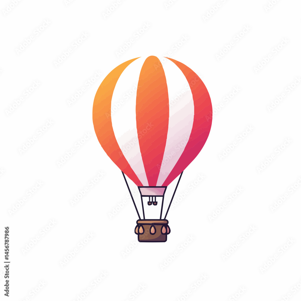 Fototapeta premium Bright orange sphere with white stripes on a white backdrop
