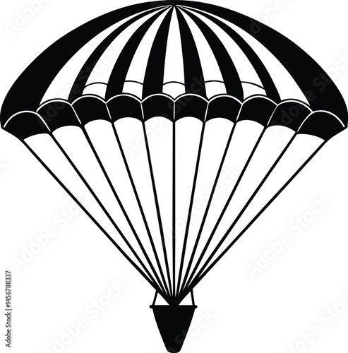  Parachute silhouette, Ski parachute gliding silhouette vector, paraglider vector illustration, Paragliding Parachute, Silhouette, vector illustration 