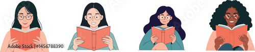 読書を楽しむ女性たち 優しい色彩と穏やかな表情