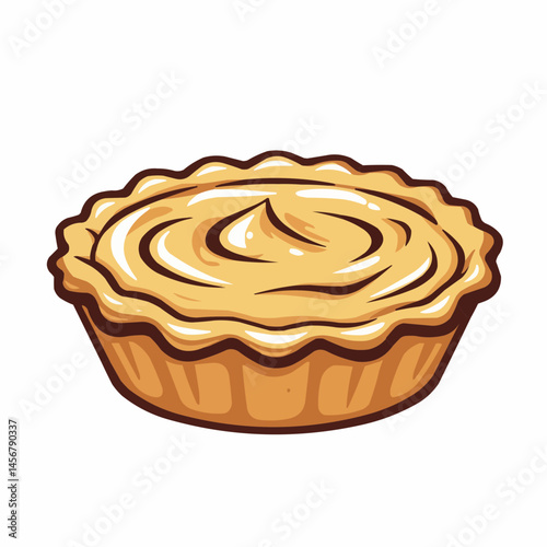 A delicious pie with a golden crust and filling. Swirls add a handmade touch