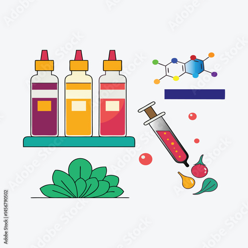 vector illustration of medicine bottles