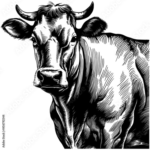 black and white cow