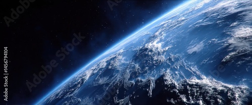 Obraz na płótnie A breathtaking view of Earth from space, showcasing the planet