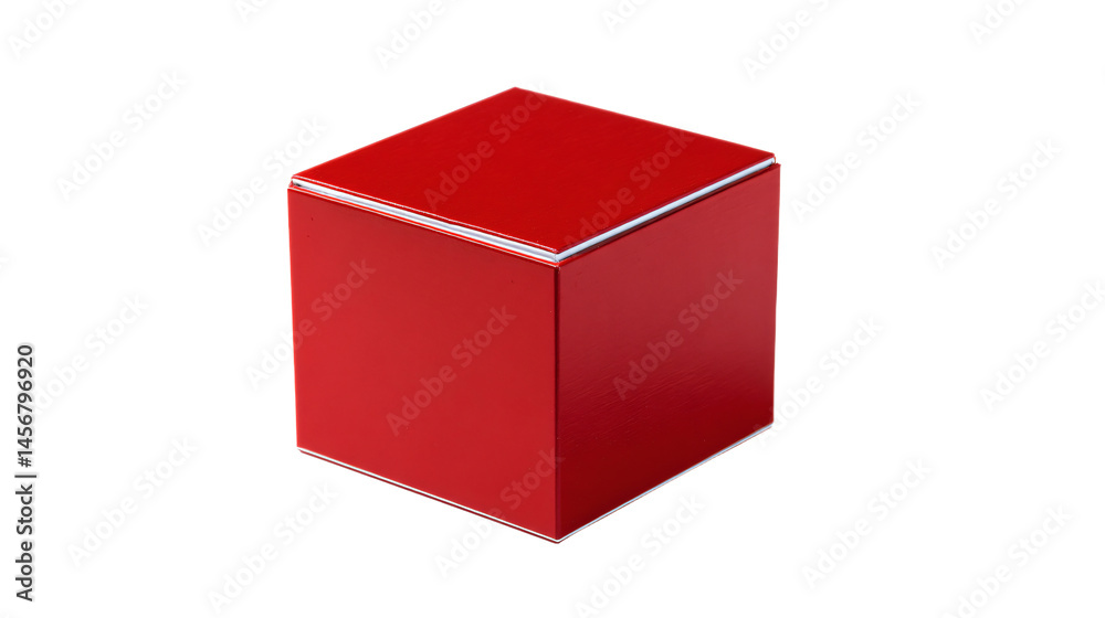 Fototapeta premium a red box with a white lid on a white surface